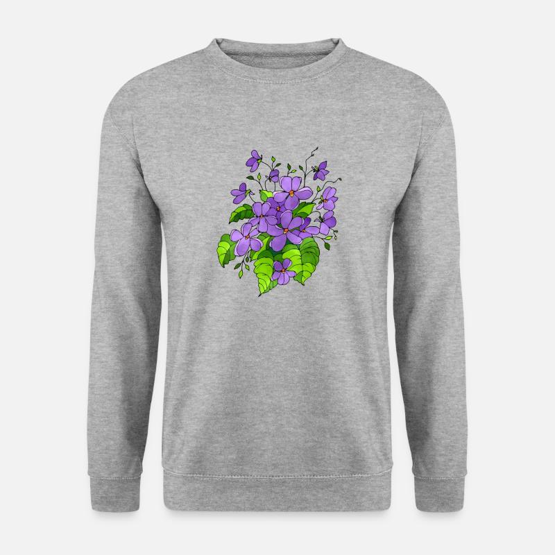 Blumenstrauß - Unisex Pullover - Weißgrau meliert