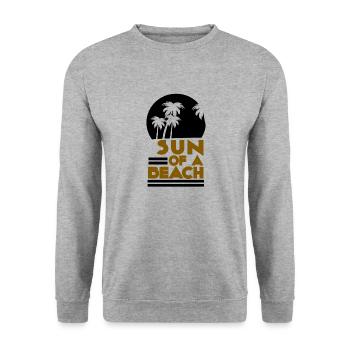 Soleil de plage Palmiers d'été - Sweat-shirt Unisexe - gris chiné - Devant - Alina (178cm) & Michal (187cm)
