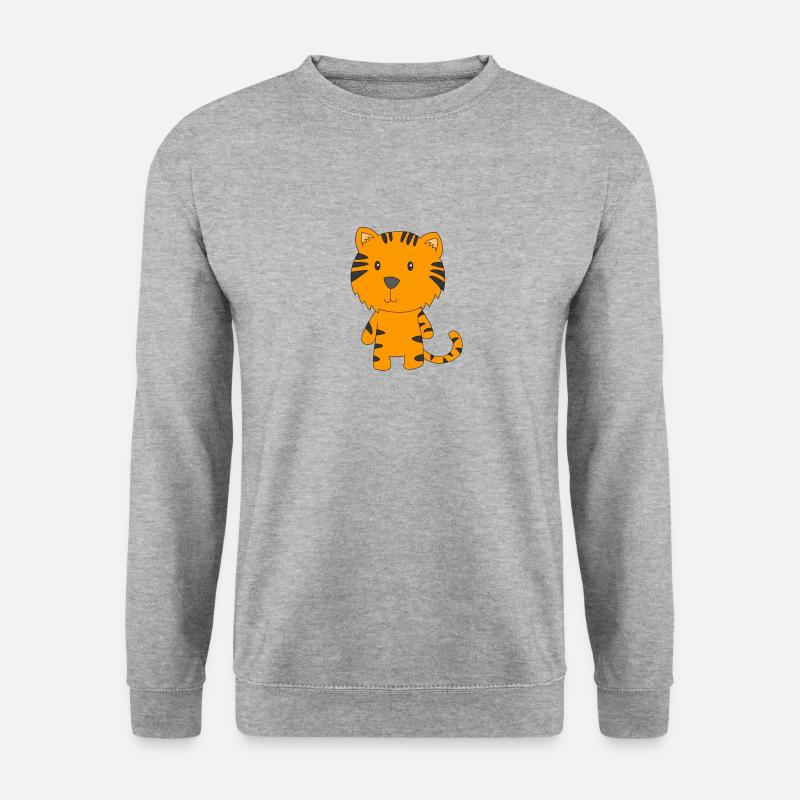 Kleiner Tiger - Unisex Pullover - Weißgrau meliert