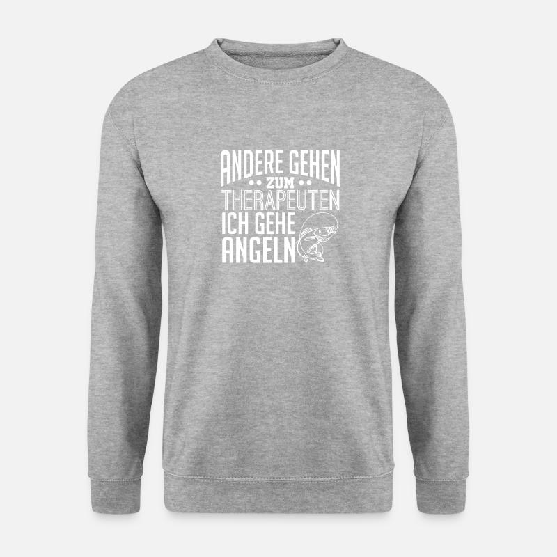 Angeln - Unisex Pullover - Weißgrau meliert