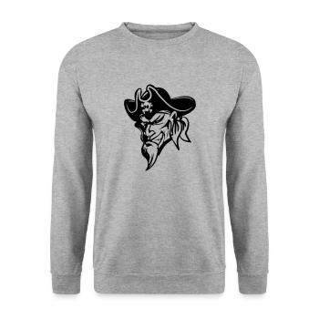 Pirate evil - Unisex Sweatshirt - salt & pepper - Front - Alina (178cm) & Michal (187cm)