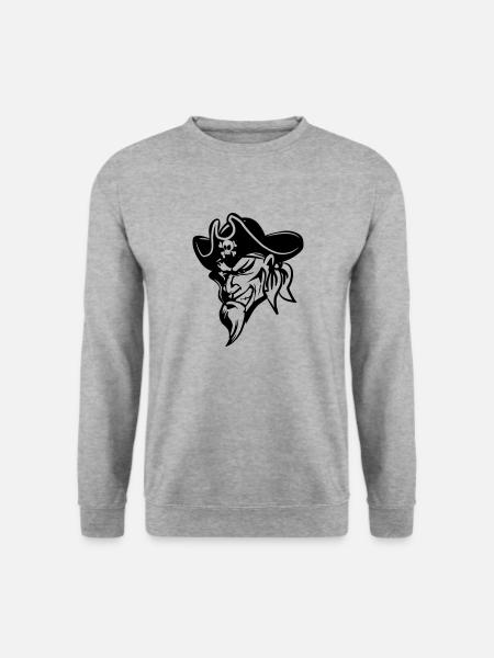 Pirat böse - Unisex Pullover - Weißgrau meliert