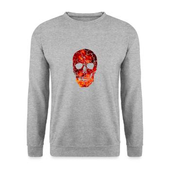 Skull - Unisex Sweatshirt - salt & pepper - Front - Alina (178cm) & Michal (187cm)