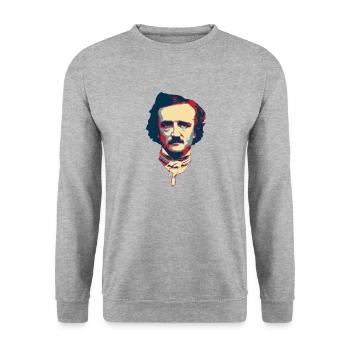 Edgar Allan Poe Pop Art - Unisex Sweatshirt - salt & pepper - Front - Alina (178cm) & Michal (187cm)