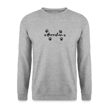 Herrchen Hundehalter Partnerdesign - Unisex Pullover - Weißgrau meliert - Vorne - Alina (178cm) & Michal (187cm)