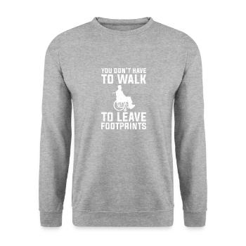 Powerful Wheelchair PWD Design Quote Don't Have To - Unisex Pullover - Weißgrau meliert - Vorne - Alina (178cm) & Michal (187cm)
