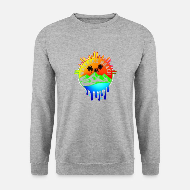Waikiki Beach - Unisex Pullover - Weißgrau meliert