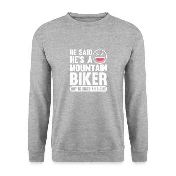 Sarcastic Electric Bike - Devis design pour vélo électrique - Sweat-shirt Unisexe - gris chiné - Devant - Alina (178cm) & Michal (187cm)