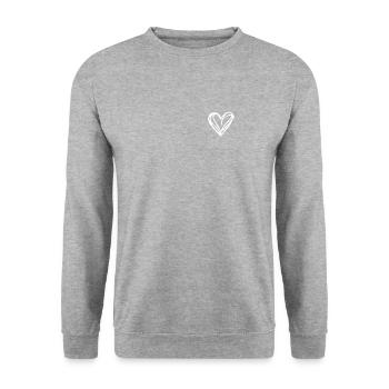 cœur - Sweat-shirt Unisexe - gris chiné - Devant - Alina (178cm) & Michal (187cm)