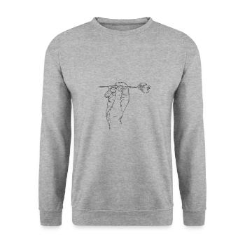 Darts hand - Unisex Sweatshirt - salt & pepper - Front - Alina (178cm) & Michal (187cm)