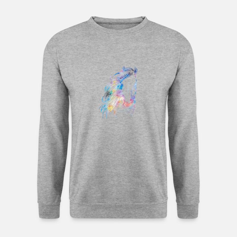 Horse Water Color - Unisex Pullover - Weißgrau meliert