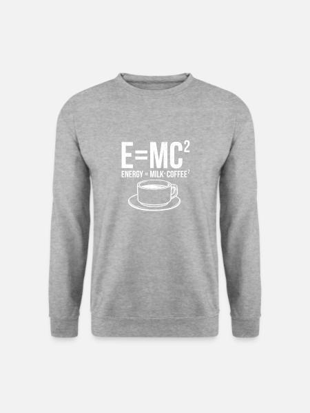 Awesome Science Design Quote Energy Milk Coffee - Unisex Pullover - Weißgrau meliert