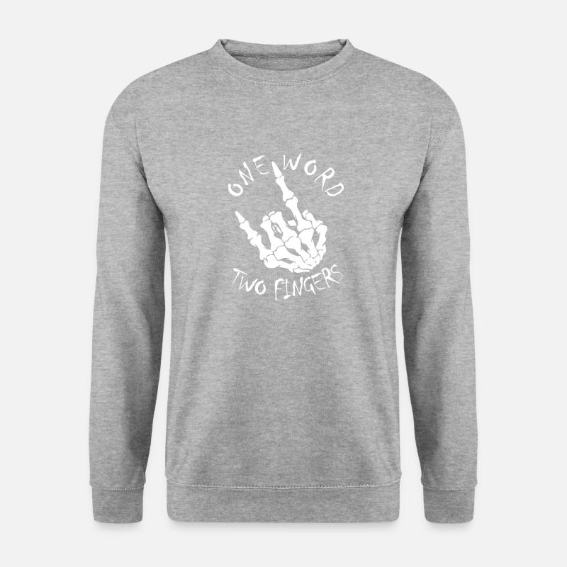 Pommesgabel Devil Horns Heavy Metal Rocker Hand - Unisex Pullover - Weißgrau meliert