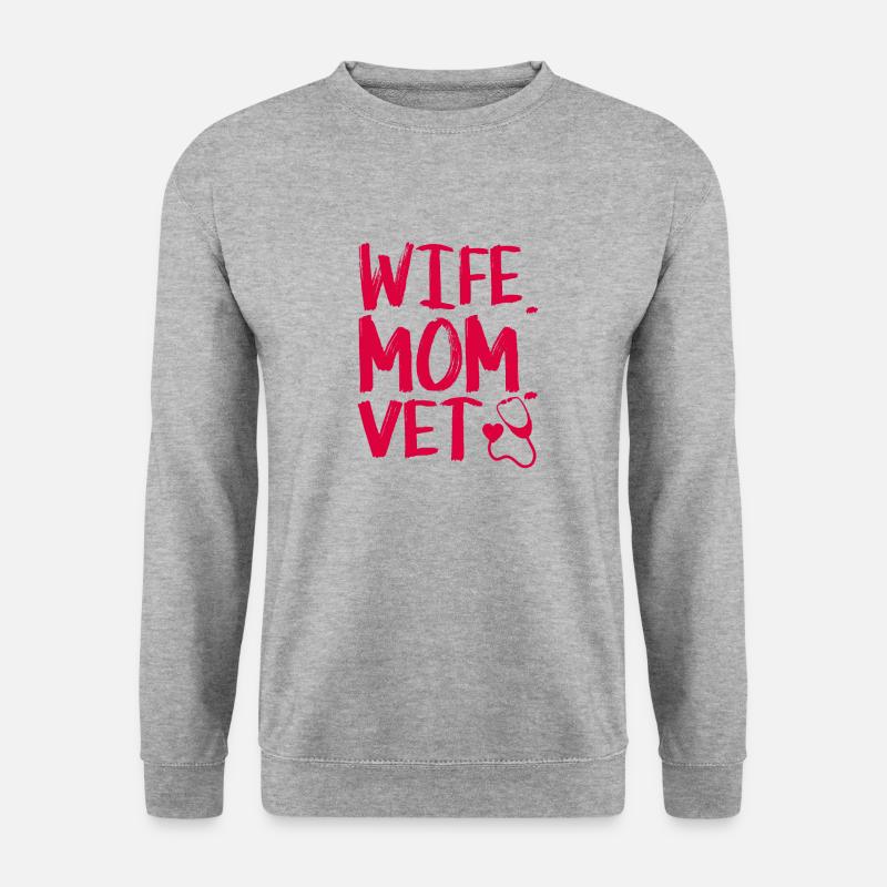 Frau Mutter Tierarzt - Tierarzt - Unisex Pullover - Weißgrau meliert