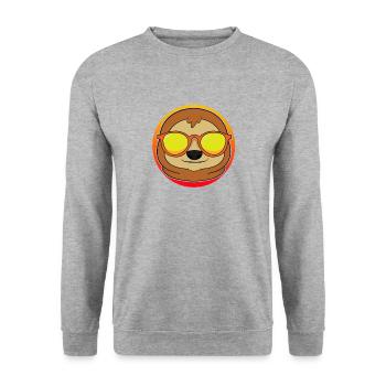 Coole Tiere lustiges Tier - Unisex Pullover - Weißgrau meliert - Vorne - Alina (178cm) & Michal (187cm)