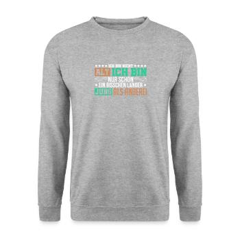 Ich bin nicht alt ich bin nur länger Jung als - Unisex Pullover - Weißgrau meliert - Vorne - Alina (178cm) & Michal (187cm)