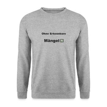 Ohne Mängel - Unisex Pullover - Weißgrau meliert - Vorne - Alina (178cm) & Michal (187cm)