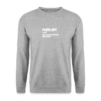 Définition drôle de fille de rugby - Sweat-shirt Unisexe - gris chiné - Devant - Alina (178cm) & Michal (187cm)