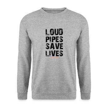 tuyaux bruyants sauvent des vies Bruit bruyant du moteur d'échappement - Sweat-shirt Unisexe - gris chiné - Devant - Alina (178cm) & Michal (187cm)