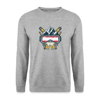 T-shirt Après-ski Autriche Bière Alcool Sport - Sweat-shirt Unisexe - gris chiné - Devant - Alina (178cm) & Michal (187cm)