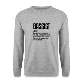 Bassist Definition | Bass instrument, bass guitar - Unisex Sweatshirt - salt & pepper - Front - Alina (178cm) & Michal (187cm)