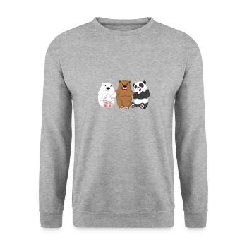 Ours ours bandit ours panda ours polaire ours brun - Sweat-shirt Unisexe - gris chiné - Devant - Alina (178cm) & Michal (187cm)