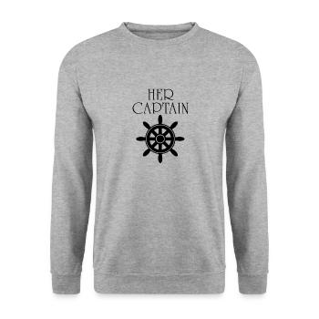 Her Captain His Anchor | Couple Matching Honeymoon - Unisex Pullover - Weißgrau meliert - Vorne - Alina (178cm) & Michal (187cm)