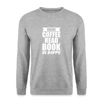 Festival Shirt · Coffee read Book · Gift - Unisex Sweatshirt - salt & pepper - Front - Alina (178cm) & Michal (187cm)
