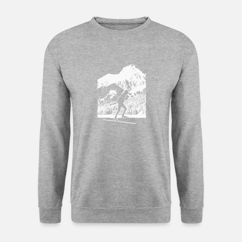 Biathlon Biathlet Skifahren - Unisex Pullover - Weißgrau meliert