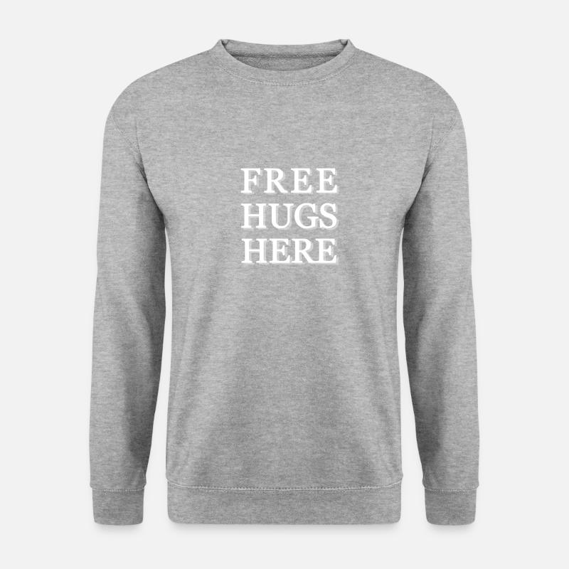 Free hugs here - Unisex Pullover - Weißgrau meliert