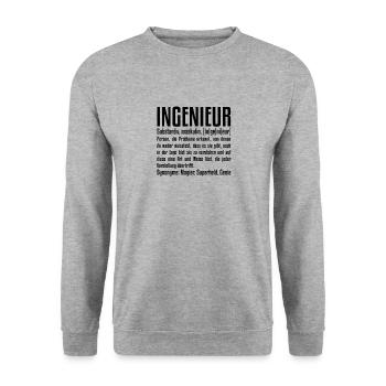 Ingenieur Definition | Ingenieurwesen Technik IT - Unisex Pullover - Weißgrau meliert - Vorne - Alina (178cm) & Michal (187cm)