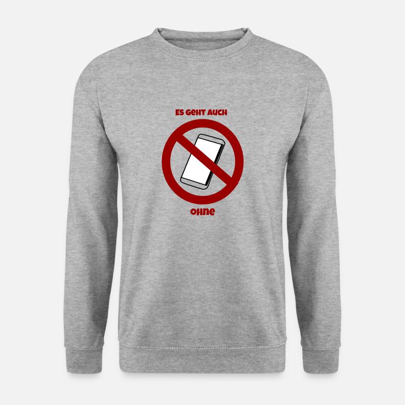 Handy stopp - Unisex Pullover - Weißgrau meliert