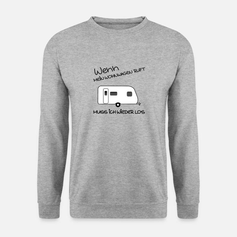 Wohnwagen Camping - Unisex Pullover - Weißgrau meliert
