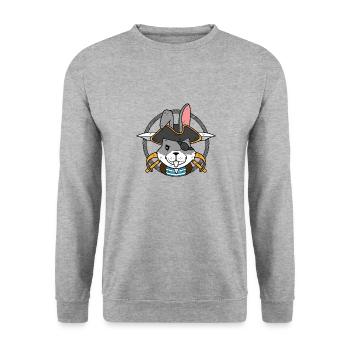 Pirate bunny - Unisex Sweatshirt - salt & pepper - Front - Alina (178cm) & Michal (187cm)