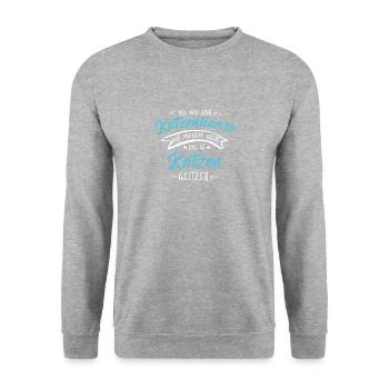 Katzenfreund - Unisex Pullover - Weißgrau meliert - Vorne - Alina (178cm) & Michal (187cm)