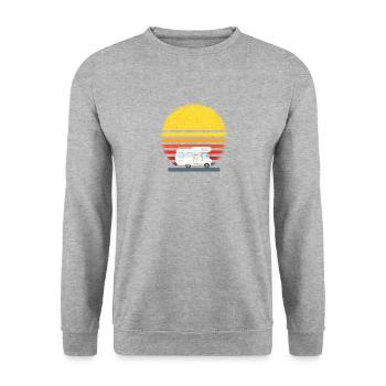 Wohnmobil Sonnenuntergang Urlaub - Unisex Pullover - Weißgrau meliert - Vorne - Alina (178cm) & Michal (187cm)