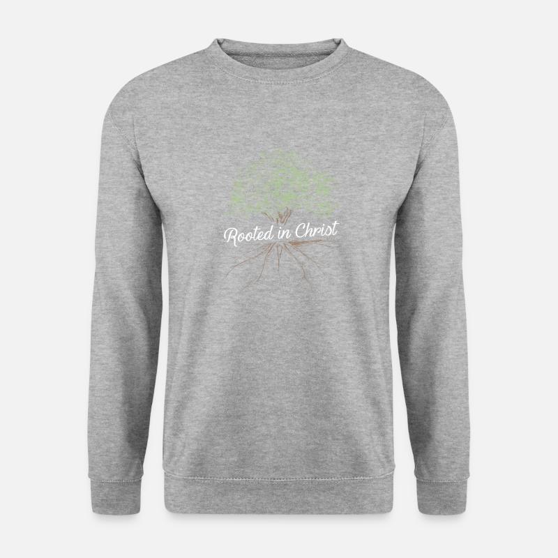 Verwurzelt in Christus - Unisex Pullover - Weißgrau meliert