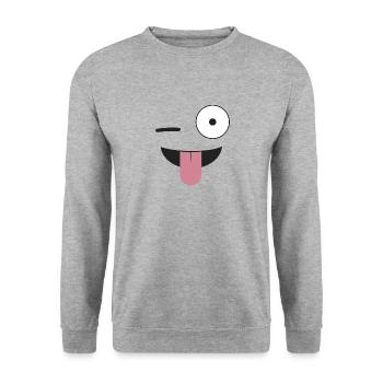 Silly Eyes Emojis - Sweat-shirt Unisexe - gris chiné - Devant - Alina (178cm) & Michal (187cm)