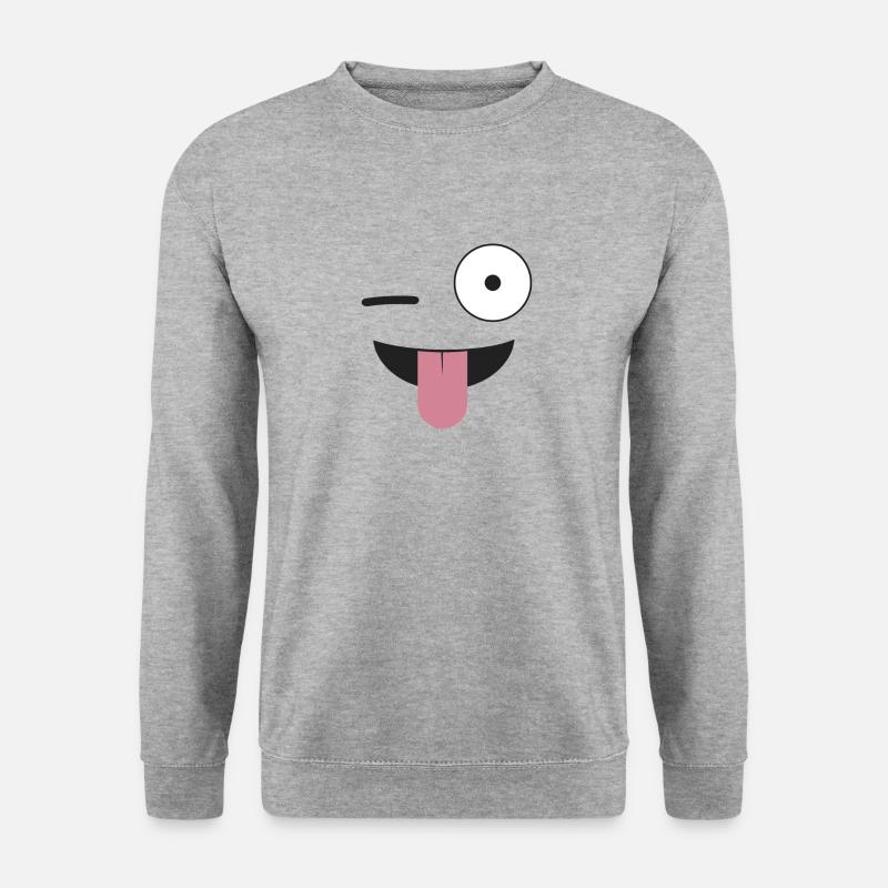 Silly Eyes Emojis - Unisex Pullover - Weißgrau meliert