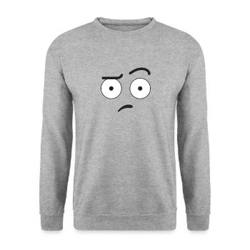 Confused Emojis - Unisex Sweatshirt - salt & pepper - Front - Alina (178cm) & Michal (187cm)