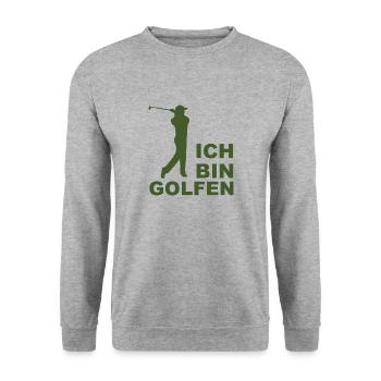 Golf Golfen - Unisex Pullover - Weißgrau meliert - Vorne - Alina (178cm) & Michal (187cm)