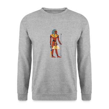 Antikes Ägypten - Unisex Pullover - Weißgrau meliert - Vorne - Alina (178cm) & Michal (187cm)