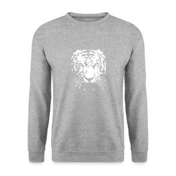 White Tiger - Unisex Sweatshirt - salt & pepper - Front - Alina (178cm) & Michal (187cm)