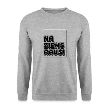 Nazis raus - Unisex Pullover - Weißgrau meliert - Vorne - Alina (178cm) & Michal (187cm)