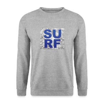 Surfen Wellenreiten - Unisex Pullover - Weißgrau meliert - Vorne - Alina (178cm) & Michal (187cm)