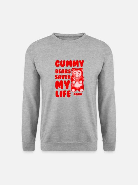 Diabetes-Gummibärchen retteten mein Leben wieder Typ T1D - Unisex Pullover - Weißgrau meliert