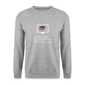Christmas SQL Clause programmer IT gift - Unisex Sweatshirt - salt & pepper - Front - Alina (178cm) & Michal (187cm)