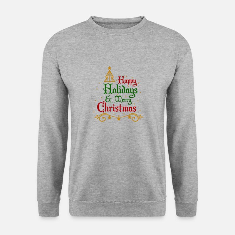 Frohe Weihnachten - Unisex Pullover - Weißgrau meliert
