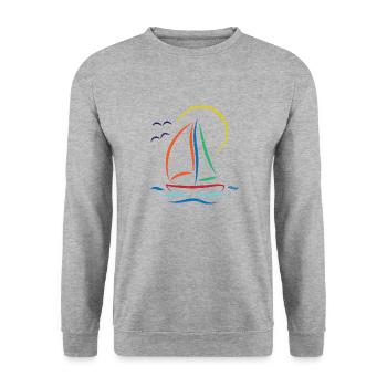 Voilier voile planche à voile - Sweat-shirt Unisexe - gris chiné - Devant - Alina (178cm) & Michal (187cm)