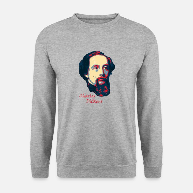 Charles Dickens - Unisex Pullover - Weißgrau meliert